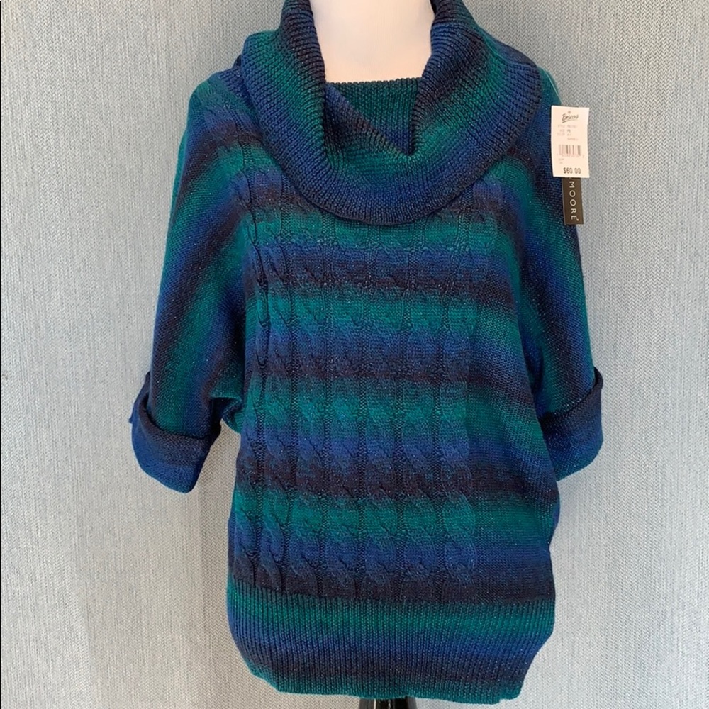 Multi-hued sweater in blues/greens PS - NEW